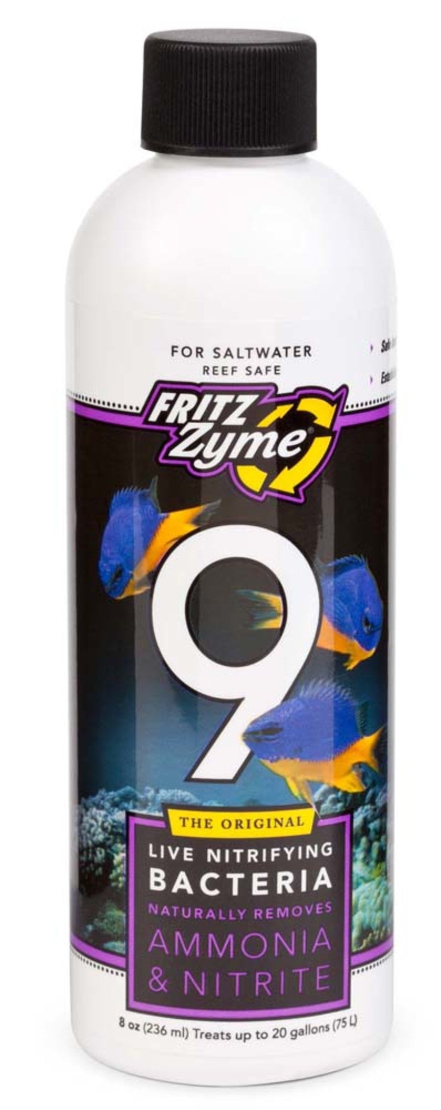Fritz Aquatics FritzZyme 9 Live Nitrifying Bacteria Naturally Removes Amonia & Nitrite for Saltwater Fish