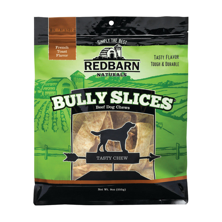 Redbarn Bully Slices for Dogs, Highly Palatable, Long-Lasting Natural Dental Treats with Functional Ingredients - French Toast 9 oz