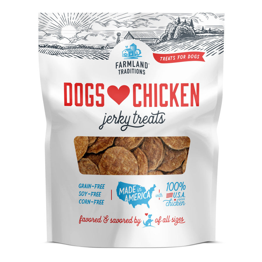 Farmland Traditions Dogs Love Chicken Jerky Dog Treats with Only 3 Ingredients and No Fillers