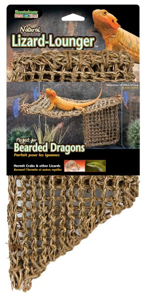 PENN-PLAX Reptology Lizard Lounger Corner Triangle – 100% Natural Seagrass Fiber – Great for Bearded Dragons, Anoles, Geckos, Iguanas, and Other Reptiles