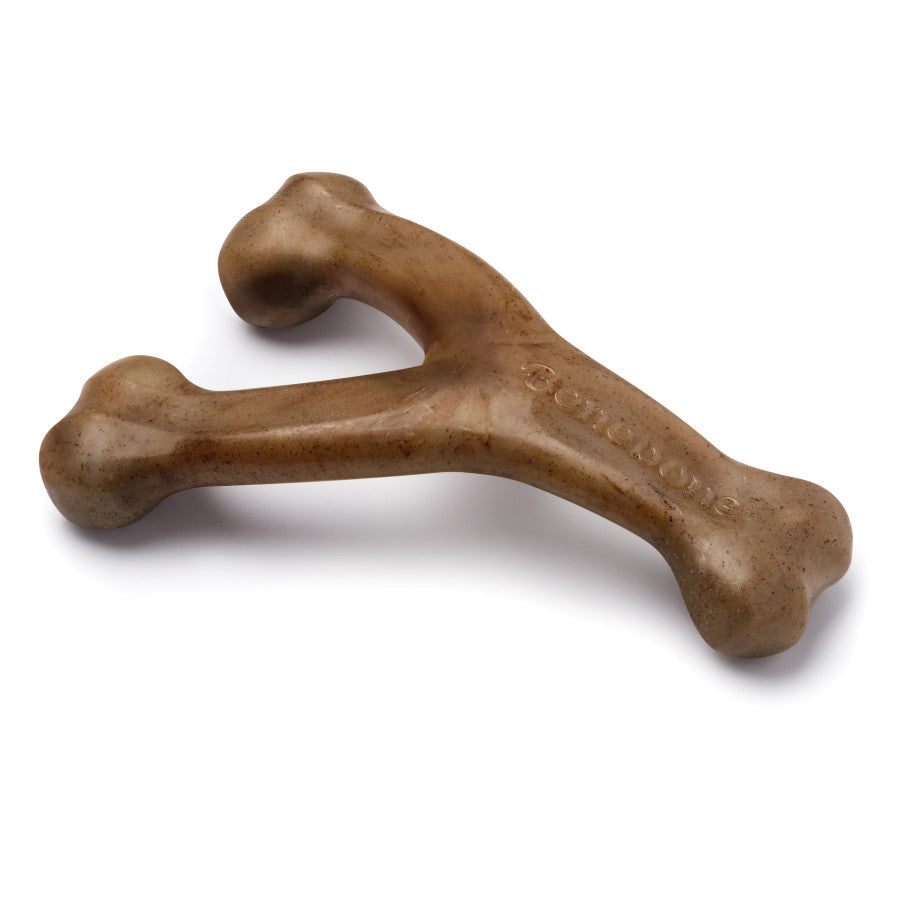 Benebone Wishbone Durable Dog Chew Toy for Aggressive Chewers, Made in USA, Real Bacon Flavor