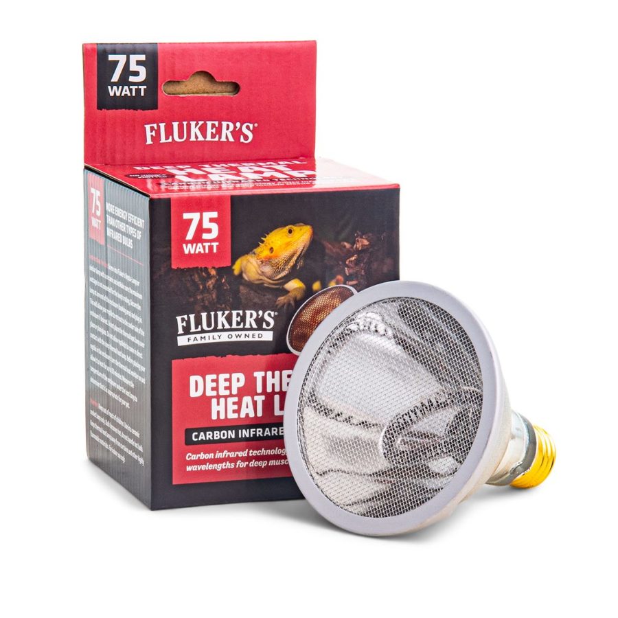 Fluker's Deep Thermal Heat Lamp for Reptiles with Carbon Infrared Technology, for All Reptile Tanks, Great for Basking