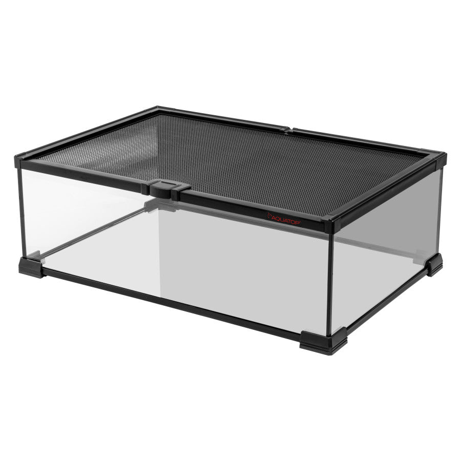 Aquatop Terrarium with Durable Mesh Top for Easy Access & Ventilation - Perfect for Reptiles & Plants