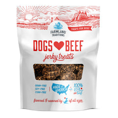 Farmland Traditions Dogs Love Beef Jerky Dog Treats with Only 4 Ingredients and No Fillers