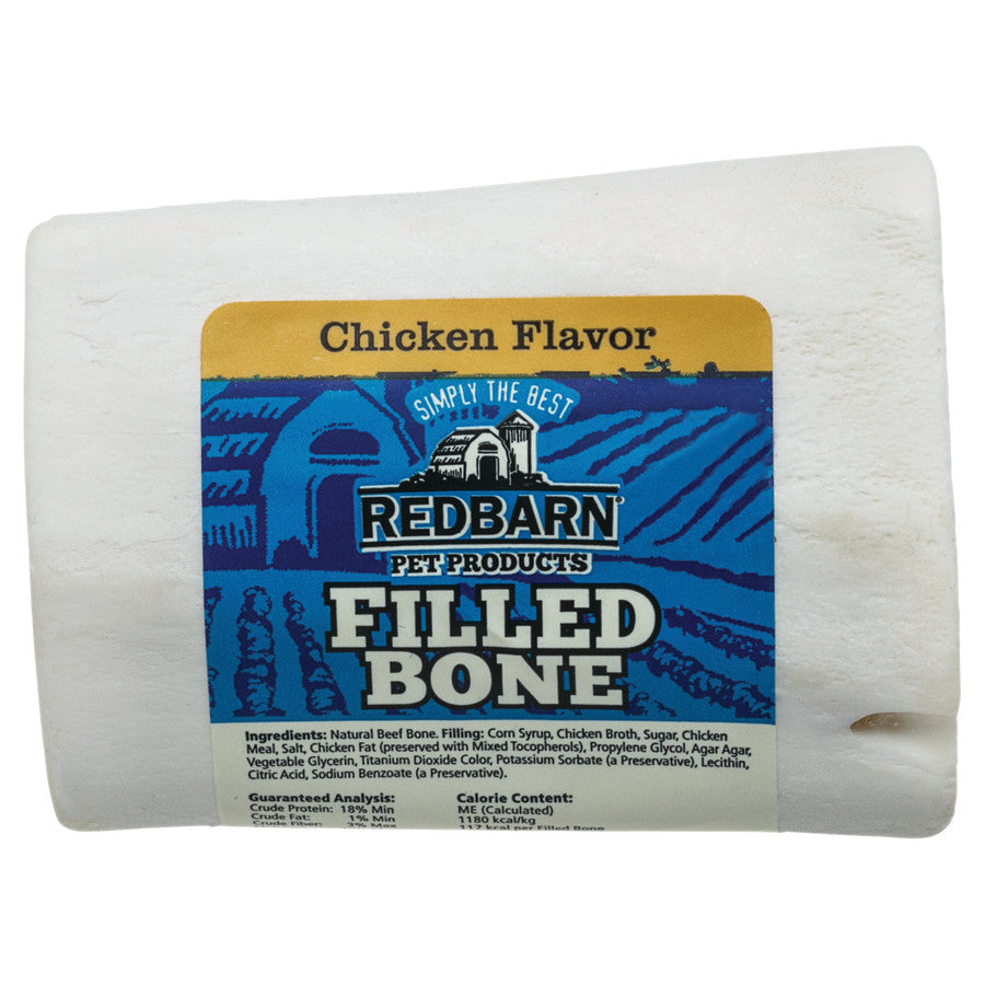 Redbarn Filled Dog Bones, Natural Long-Lasting Dental Treats; Suitable for Aggressive Chewers(Chicken)