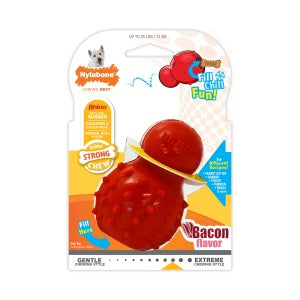 Nylabone Treatin' Cone Strong Stuffable Chew Toy for Dogs, Natural Rubber Fillable Treat Toy, Treat Dispensing Dog Toy, Bacon Flavor