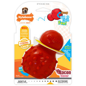 Nylabone Treatin' Cone Strong Stuffable Chew Toy for Dogs, Natural Rubber Fillable Treat Toy, Treat Dispensing Dog Toy, Bacon Flavor