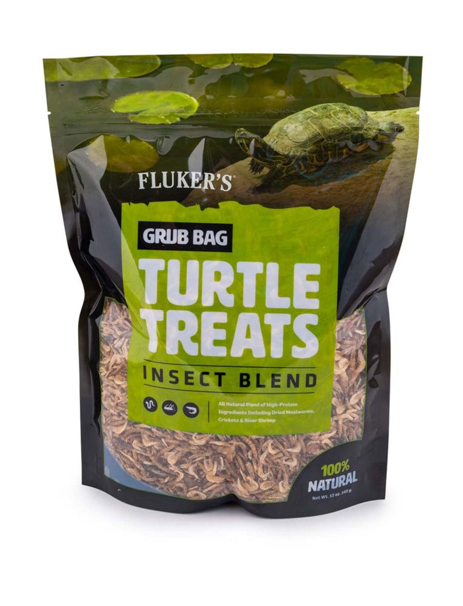 Fluker's Grub Bag Turtle Treats, Insect Blend, High Protein Freeze Dried River Shrimp, Crickets, and Mealworms, For Aquatic Turtles, Amphibians, and Reptiles