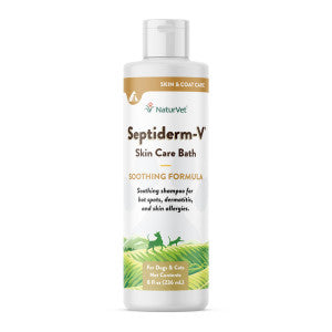 NaturVet Septiderm-V Skin Care Bath Wash for Dogs & Cats – Pet Health Supplement for Dermatitis, Dog Skin Allergies, Itching, Hot Spots – Pet Shampoo