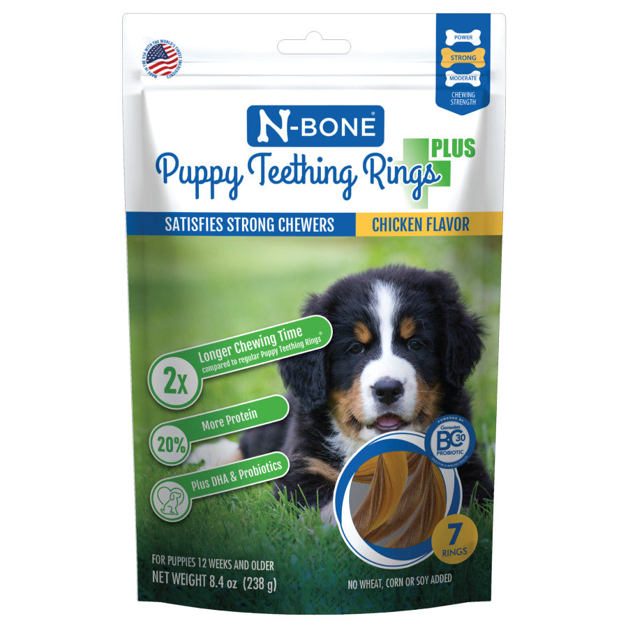 N-Bone Puppy Teething Rings Plus, Chicken Flavor