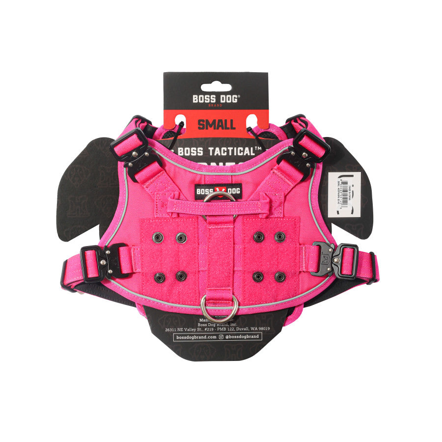 Boss Dog Tactical Harness, Hot Pink
