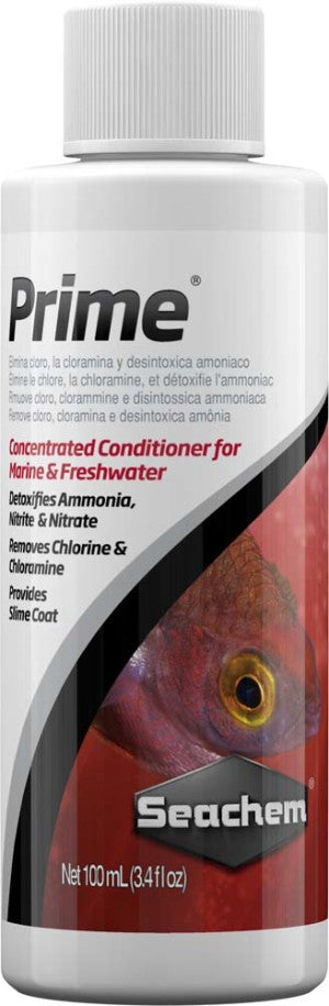 Seachem Prime Fresh and Saltwater Conditioner - Chemical Remover and Detoxifier