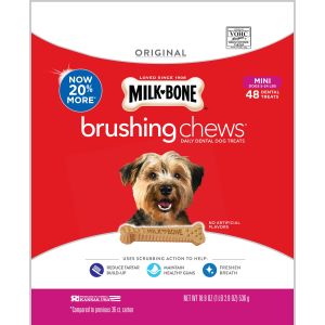 Milk-Bone Original Brushing Chews, Mini Daily Dental Dog Treats Scrubbing Action Helps Clean Teeth