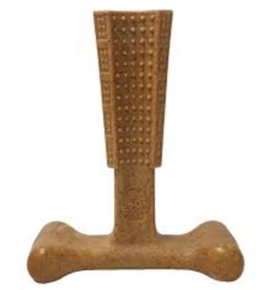 SPOT Bam-Bones Plus T-Bone, Bamboo Fiber & Nylon Dog Chew, Durable for Aggressive Chewers, Non-Splintering, for Adult Dogs & Teething Puppies Under 60lbs, Chicken Flavor