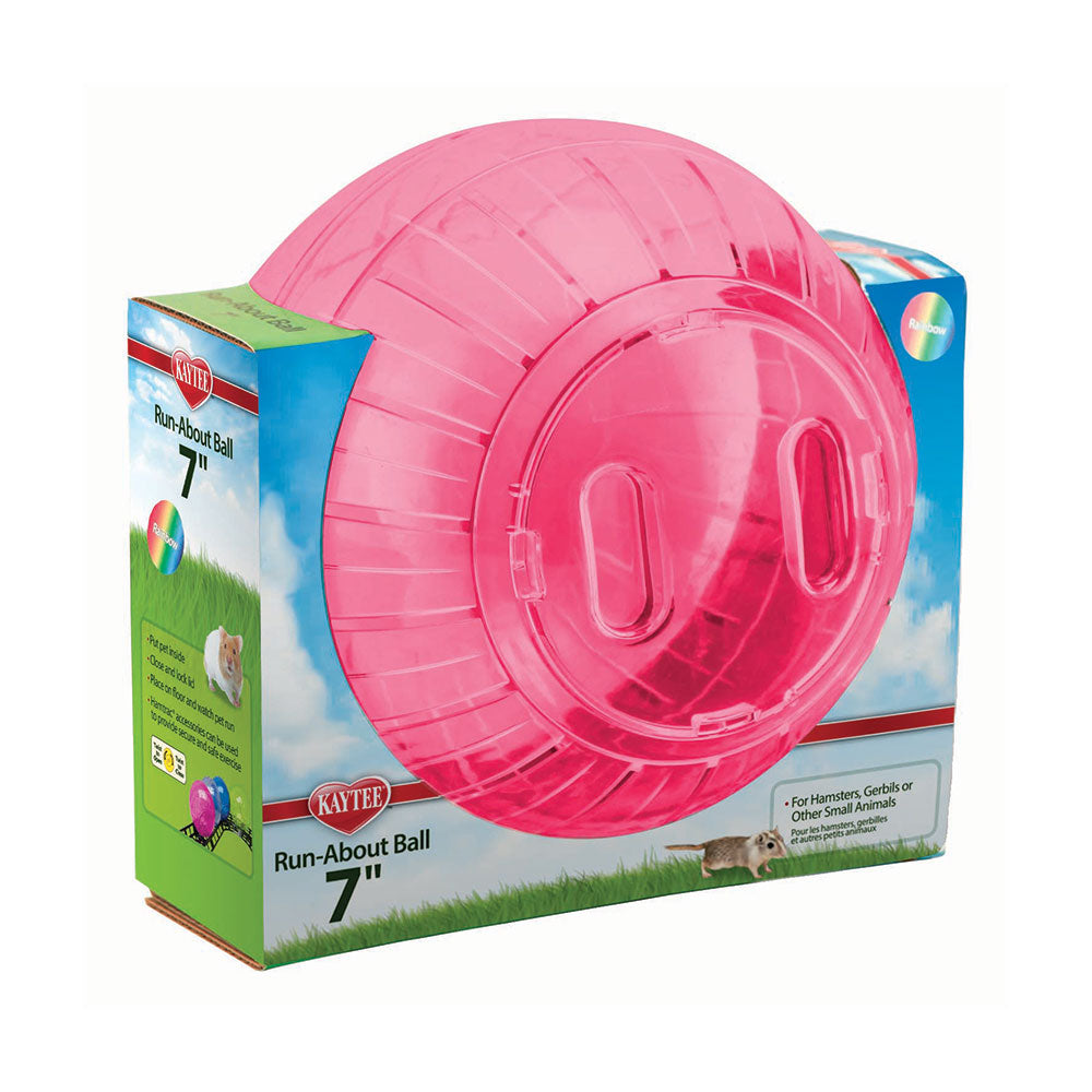Kaytee® Run-About Ball for Small Animal Rainbow Color 7 Inch