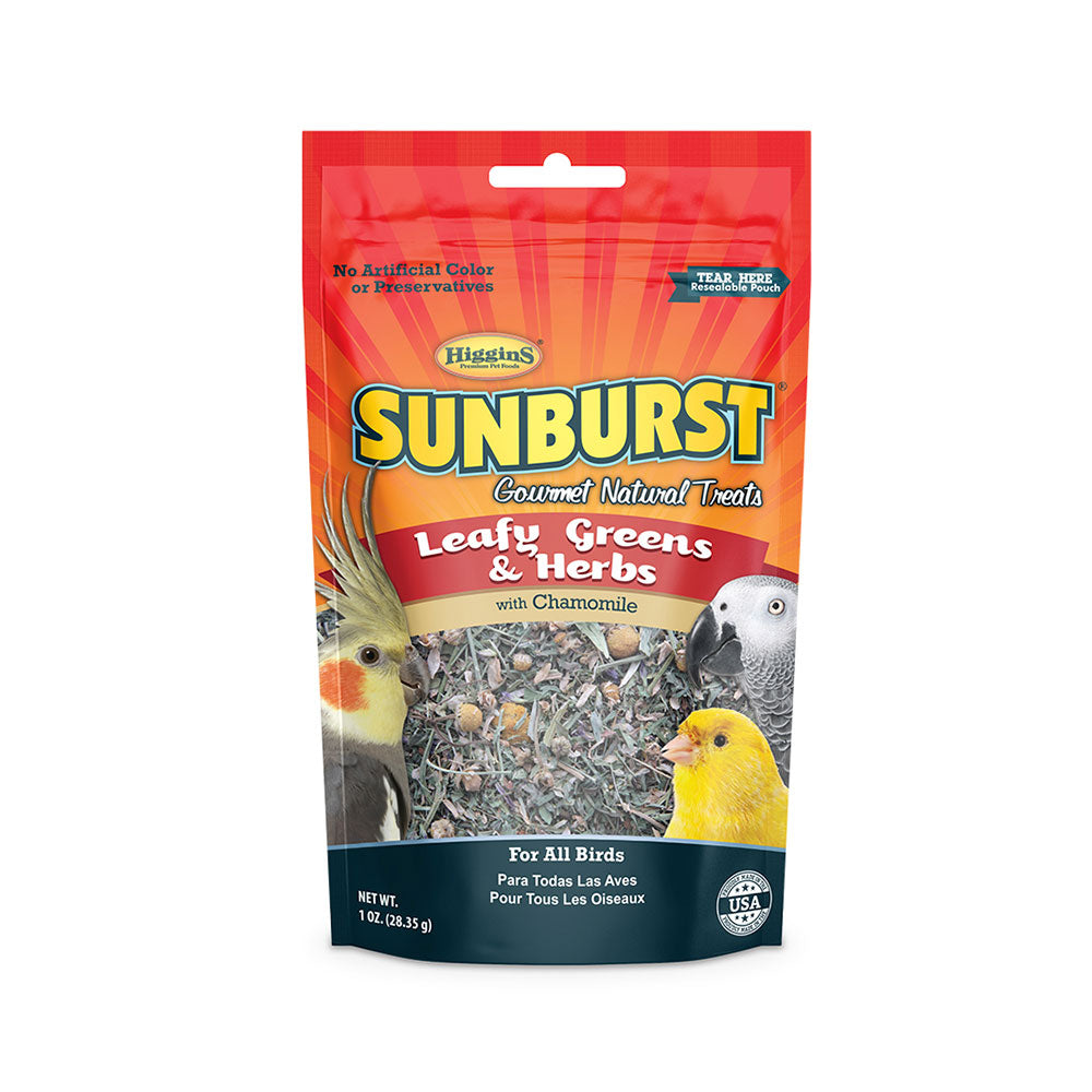 Higgins® Sunburst® Leafy Greens & Herbs with Chamomile Gourmet Natural Treats for All Birds 1 Oz