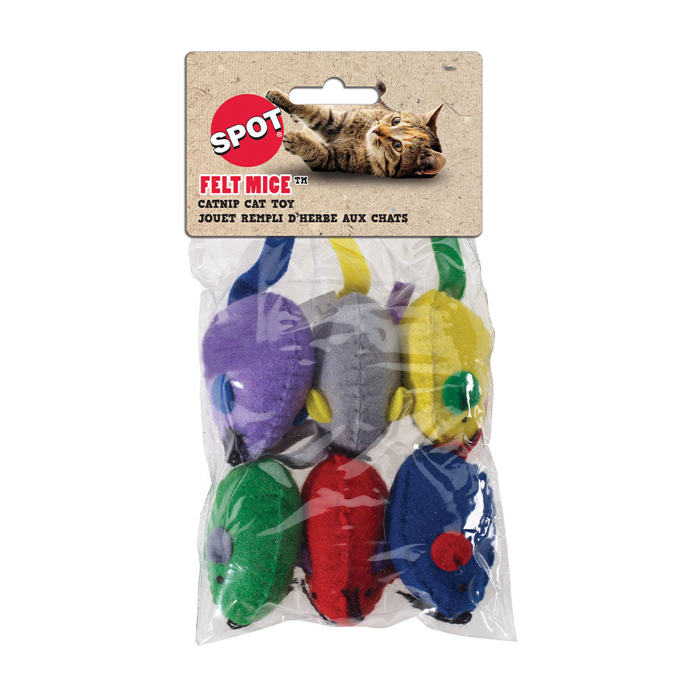 Spot® Felt Mice with Catnip Cat Toy 6 Pack
