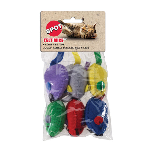 Spot® Felt Mice with Catnip Cat Toy 6 Pack